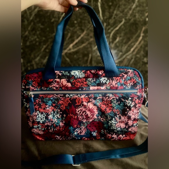 Vera Bradley Handbags - Vera Bradley Triple Slim Laptop Case Cabbage Rose Cabernet